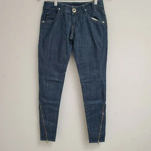 Miss Sixty Collection Dark Wash Skinny Sz 24 Jeans With Zipper At The Ankle - Picture 1 of 6