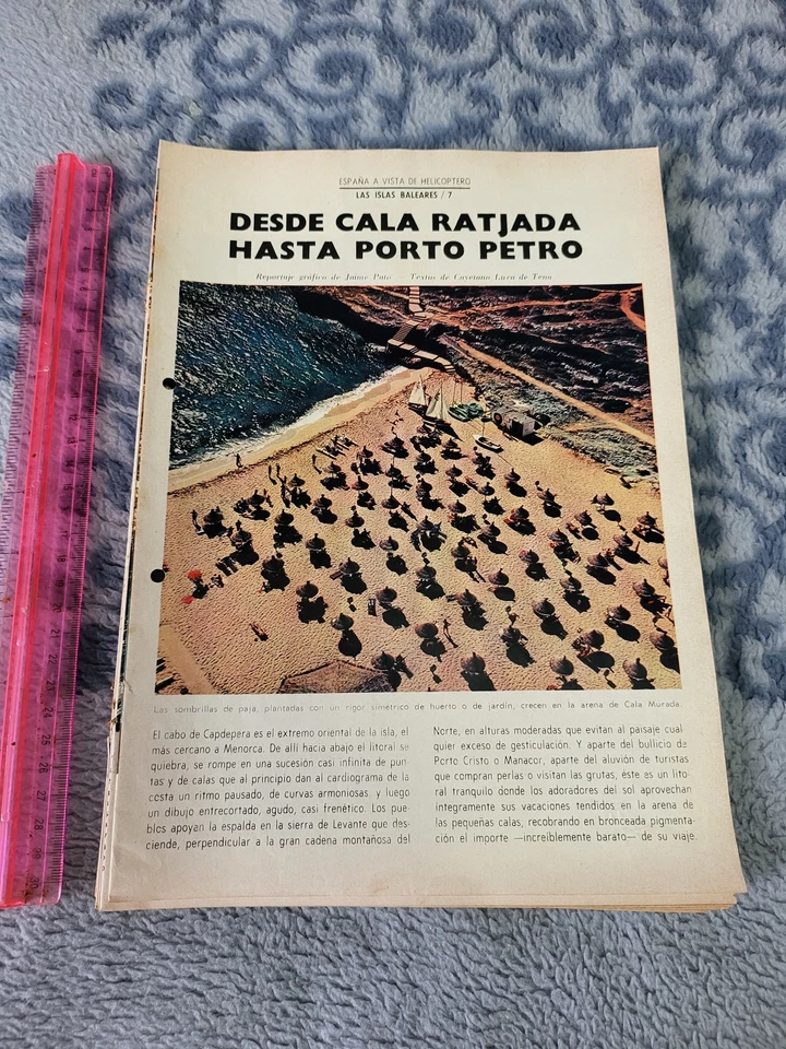 FOLLETO LUGARES ESPANA RATJADA PORTO PETRO PAG 8 ANOS 60s LUCA TENA CASTELLANO - Imagen 1 de 1