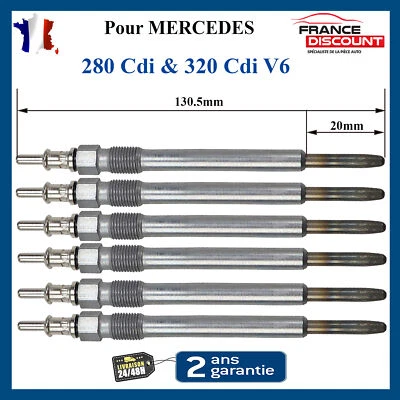 6 Bujía De Incandescente Mercedes CLASSE E 280 E280 CDI 177 320 E320 V6 197/204 - Imagen 1 de 4