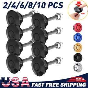 2/4/6/8 Push Button Bonnet Hood Pin Lock Clip Kit Car Quick Release Bumper Latch - Picture 1 of 16