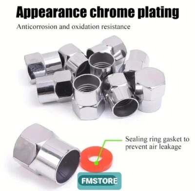 Tappini Copri Valvole Gomme Auto 25 Pezzi Tappi Pneumatici Universali Cromati - Image 1 of 4