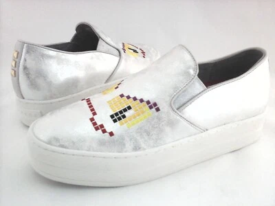 Zapatos SKECHERS Rise Fit Plataformas Bordadas Mucaza Plateados Sin Cordones EE. UU. 10 UE 40 Foto 1 de 4