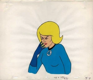 Fantastic Four Sue Storm 1967 celda de arte de animación original década de 1960 pintada a mano - Imagen 1 de 1