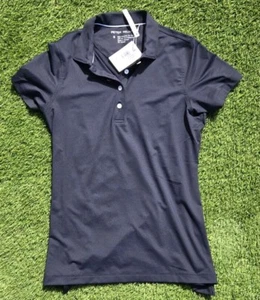 Neu mit Etikett Peter Millar Veuve Clicquot Damen schwarz Kurzarm UPF 50+ Golf Polo klein - Bild 1 von 5