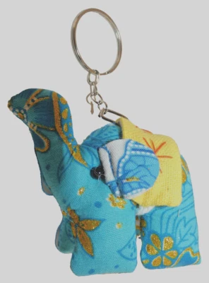 Blue Elephant 钥匙扣好运钱包小饰品悬垂泰国手工制作全新无标签 — 第 1/4 张图片