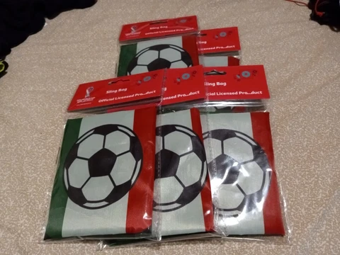 Lot of 5  New World Cup Qatar 2022 MEXICO Sling Bag 17"x13.5" Soccer Backpack Cover
