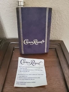 Crown Royal Flachmann Whiskey Schnaps Edelstahl 8 Unzen mit lila Staubbeutel Abdeckung - Bild 1 von 5