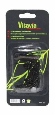 Pergart Vitavia Glasfederklammern schwarz, Gewächshausklammern für Verglasung