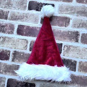 Double Layer Red Santa Claus Hat Plush Faux Fur Toddler One Size E1-782 - Picture 1 of 6