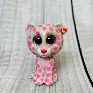 TY Beanie Boos Mini Boo TASHA Grey Pink Spot Leopard SERIES 2 Figure (FLAWED) - Picture 1 of 6