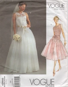 Vogue Sewing Pattern 2892 Dress Wedding Bride Dropped Waist Size 18 20 22 New - Picture 1 of 13