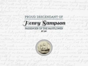 Henry Sampson  - Mayflower Pilgrim Commemorative 8x10 print certificate - Picture 1 of 2