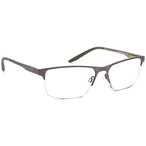 Nike Eyeglasses 8045 076 Matte Brushed Gunmetal/Cargo Khaki Half Rim 57[]17 140 - Picture 1 of 6