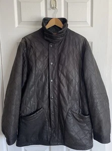 Rare Vintage Barbour Trapper Leder Steppmantel Jagdjacke gefüttert - Large - Bild 1 von 14