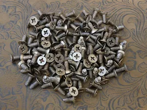 Confezione 36 - (Antico) Ottone 12-24 x 1/2" Viti Macchina Cerniera Viti Sottotaglio #7 ♜ - Foto 1 di 6