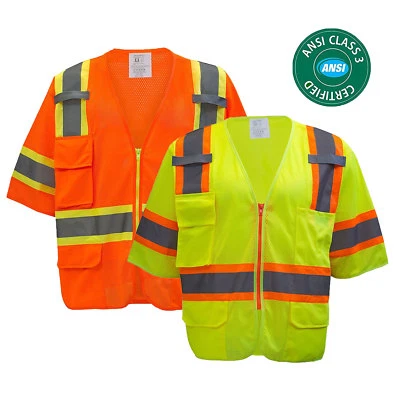 RK Class 3 Hi-Vis Two Tones Safety Reflective Safety Vest Short Sleeve-MV7811/12