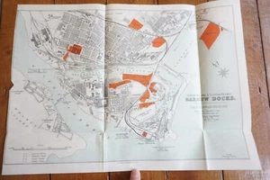 1930s Barrow Docks LMS Port Railway Map - Picture 1 of 3
