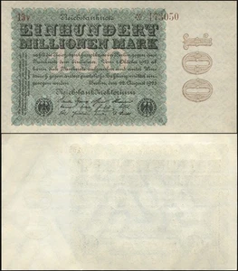 Germany [Weimar Rep.] Banknote 100000000 mark 22.08.1923 Unc Cat# Rb.106j - Picture 1 of 1