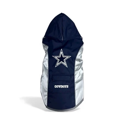 Official NFL Pet First Size Large 20”-24” Dallas Cowboys Dog Raincoat Hoodie NEW - Image 1 of 4