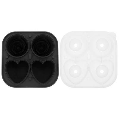 Silicone Ice Tray Large Ice Cube Mold Rose Heart-shaped silicone ice tray - Image 1 of 4