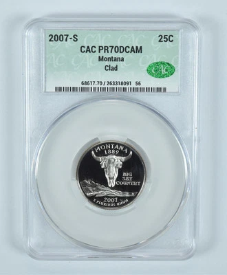 2007-S Washington State Quarter Montana CLAD PR70 DCAM CAC - Image 1 of 4