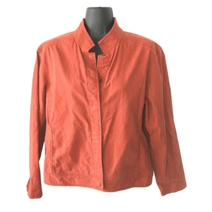 Eileen Fisher Lightweight Button Front Unlined Rust Orange Jacket Size Medium M - Picture 1 of 4