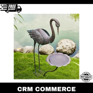 36’’H Crane Bird Bath, Metal Bird Baths for Outdoor, Birdbath for Ou - Picture 1 of 9
