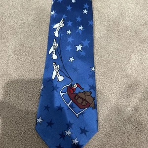 Corbata de seda Delta Airlines Hábitat 4 Humanity 2002 estrellas azul marino Santa de colección - Imagen 1 de 3