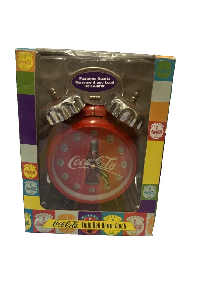 Coca Cola twin bell alarm clock advance clock co 1996 Bin 900  - Image 1 of 4