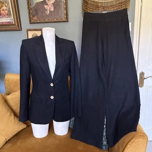 Y2K Paul Costelloe Dressage Ladies Black Linen Trouser Suit & Blazer Jacket UK8 - Picture 1 of 12