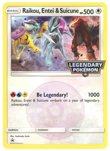 Pokemon Juego de Cartas Coleccionables Raikou Entei Suicune (Jumbo) Black Star Promo DE GRAN TAMAÑO MP - Imagen 1 de 2
