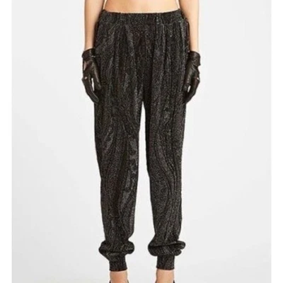 Calça Joggers Torn By Ronny Kobo Limor Metálica P/M Preta Festa Coquetel Pull On - Imagem 1 de 4