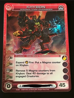 Chaotic TCG Alliances Unraveled KHYBON MAGMA DAM OVERSEER — SUPER RARE, NM - Image 1 of 2