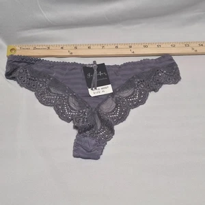 Jennifer Intimates Lace Thong Gray Panties Underwear Size XL NWT - Picture 1 of 5