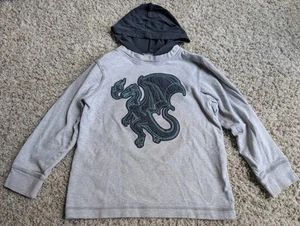Gymboree Loch Ness Heroes Gray Hooded Dragon Shirt Size 7 - Picture 1 of 9