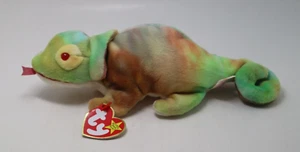 VBOT Rainbow the tie dyed Chameleon VINTAGE TY BEANIE BABY Plush toy - Picture 1 of 9