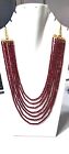 Ruby Quartz Rondelle Faceted Beads 4-4.5mm Gemstone 7 Layer 14-20"Inch Necklace