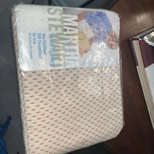 Vtg Martha Stewart Everyday Twin Flat Sheet Rose Cotton Blend 200 Count New USA - Picture 1 of 5