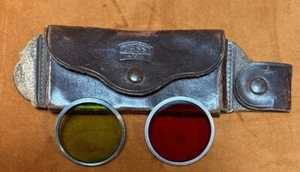 Rare Vintage Zeiss Ikon Filter 373/10 Red R10 Yellow 373/55 GR 55 + Case - Picture 1 of 4