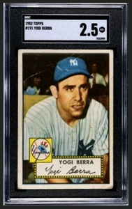 1952 Topps Yogi Berra SGC 2,5 buono + #191 Yankees BEN CENTRATO bellissimo - Foto 1 di 3