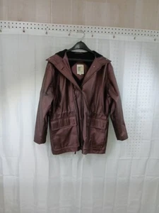 Misty Harbor PVC Rain Jacket Womens Small Burgundy Flannel Lined Hooded - Picture 1 of 7