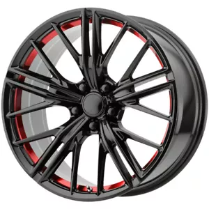 20x9 +30 Performance Replicas PR194 5x120 Black Red Machined Wheels (Set of 4) - Picture 1 of 2