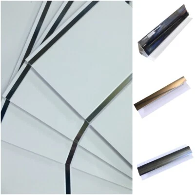 Gloss White Chrome Strip Ceiling Panels Bathroom Cladding Shower Wall & Trims