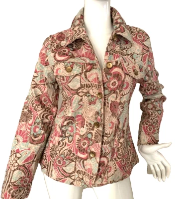 {ANALOGÍA} Chaqueta/Ablazer Patrón Floral Multicolor Bolsillos con Botones Elastizados ~M Foto 1 de 4