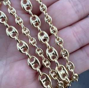 14k Yellow Gold Anchor Chain Necklace - Solid Mariner Necklace - Anchor Necklace - Picture 1 of 7