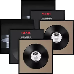 6 Packs Black Vinyl Record Album Frame 12.5 X 12.5 Inch, Album Display Frame Cov - Picture 1 of 12