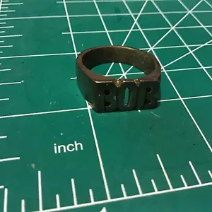 Anillo con nombre bob banda de plata de ley 925 talla 9,5 sierra de sello recortada - Imagen 1 de 9