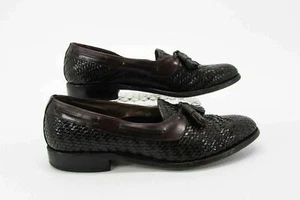 Allen Edmonds Men Shoe Surry Size 9A Burgundy Tassel Weave Loafer Pre Owned qp - Picture 1 of 12
