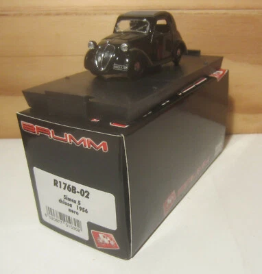 1447. BRUMM R176B-02 Simca “5” (1936) Nera/Black Chiusa/Closed MB - Immagine 1 di 4