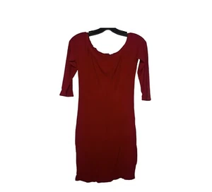 Charlotte Russe Casual Stretch Dress - Size Large - Red Color Half Sleeve - Picture 1 of 7